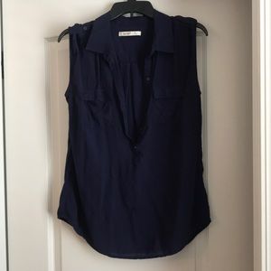 Old Navy blue silk top